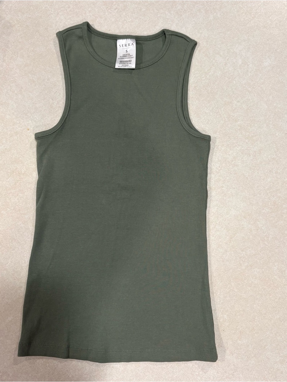 Serra size small sage green Ribbed Crewneck Tank Top